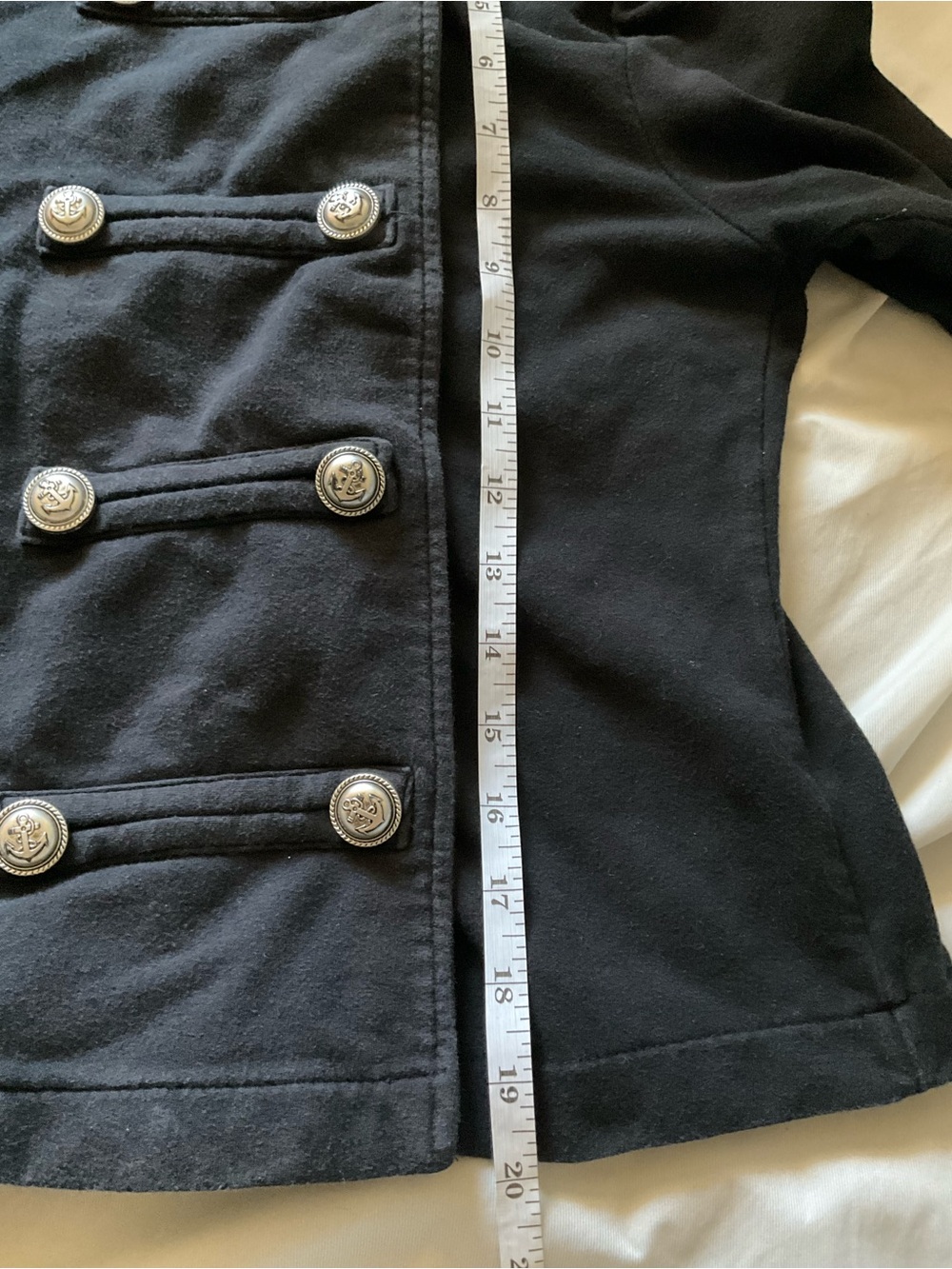Black Military-Style Button Front Jacket Napoleon Punk - Picture 7 of 12
